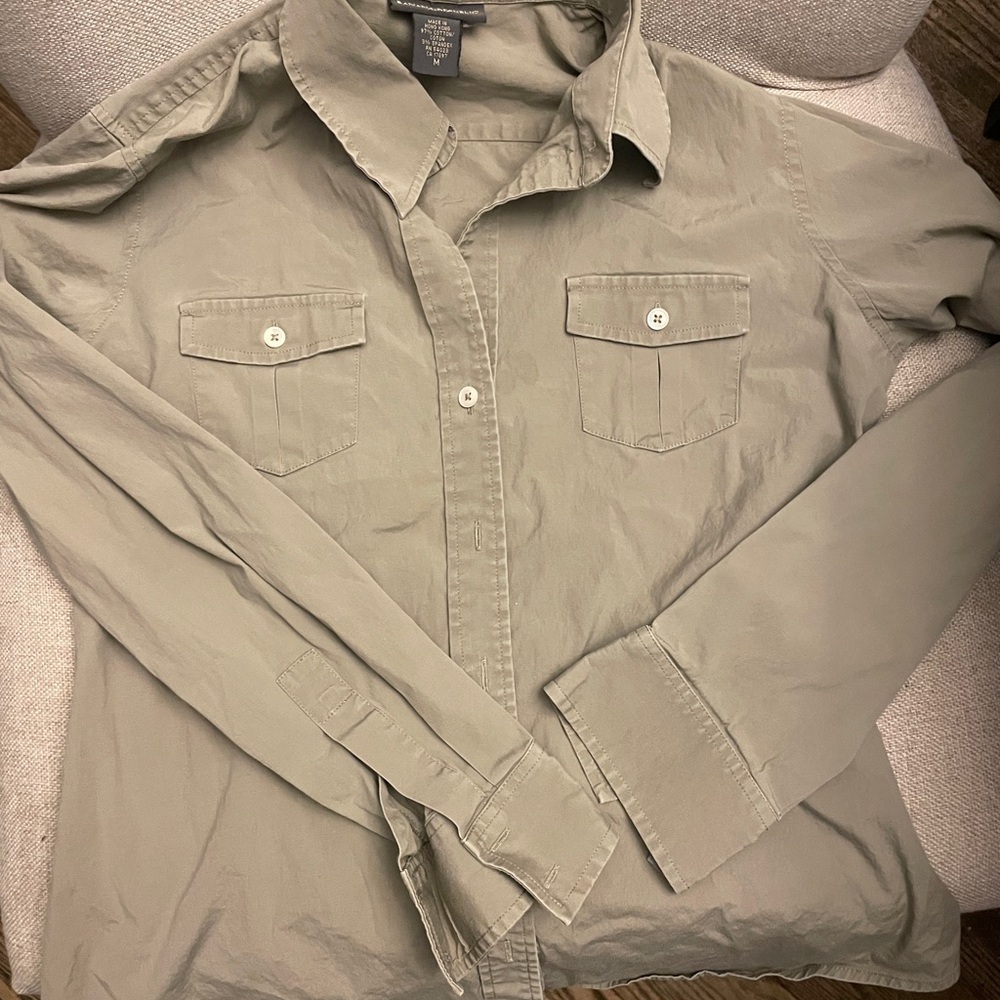 Banana Republic Khaki Tailored Button Down Shirt